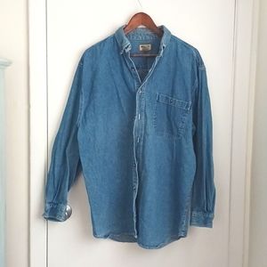 Men's Vintage  Button Down Denim Shirt